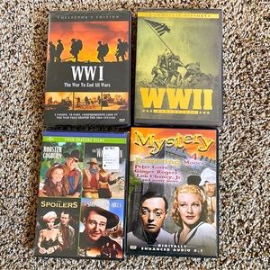 4 DVDs Bundle - WW1 📀 WW2 📀 8 Classic Western & Mystery Movies compilation 📀